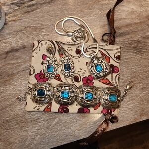 Brighton 3 piece Set Blue Azure Blue Silver